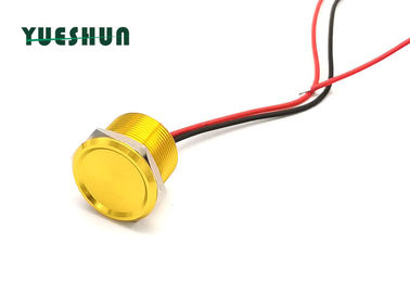 opérateur plat 1NO de commutateur piézo-électrique jaune de contact de 22mm momentané avec le câble de mouche