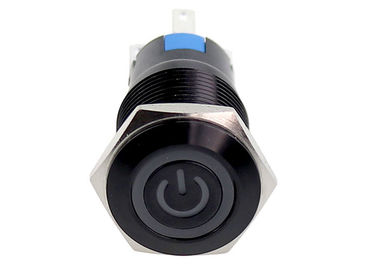 puissance en aluminium noire Ring Symbol LED de yeux d'angle de commutateur de bouton poussoir de 16mm