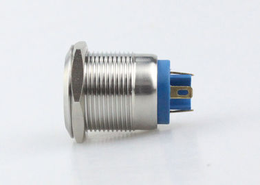 Commutateur de bouton poussoir de bâti de panneau de la remise LED d'individu 19mm Pin Terminal Silver Alloy 1NO