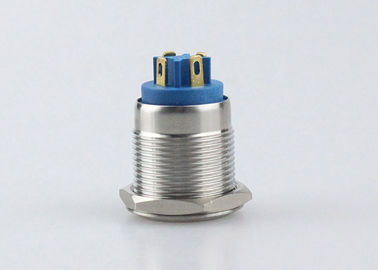 Commutateur de bouton poussoir de bâti de panneau de la remise LED d'individu 19mm Pin Terminal Silver Alloy 1NO