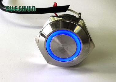 Le commutateur de bouton poussoir d'acier inoxydable LED a illuminé, commutateur de bouton poussoir en métal de 1NO LED