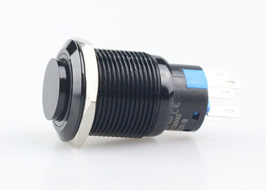 L'anneau en aluminium noir LED du commutateur de bouton poussoir 110V 220V a illuminé momentané