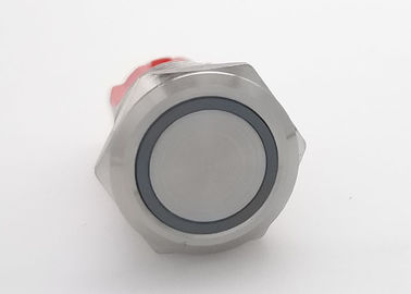 le symbole à forte intensité Chrome de l'anneau LED des commutateurs de bouton poussoir 10A de 16mm 1NO a plaqué le laiton