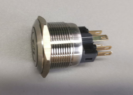 5A anti commutateur de bouton poussoir en aluminium de vandale de l'anneau LED 22mm