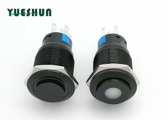 qualité  19mm Aluminum Push Button Switch High Round Head Blue White LED Lighted Usine