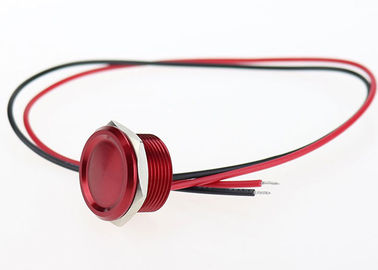 Aucun contact piézo-électrique Switch, corps en aluminium Shell rouge de lampe de commutateur de bouton poussoir de 19mm