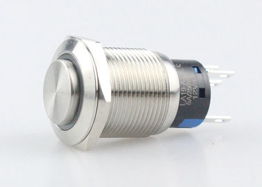 12V tête ronde élevée momentanée du commutateur électrique de bouton poussoir en métal de l'anneau LED IP67